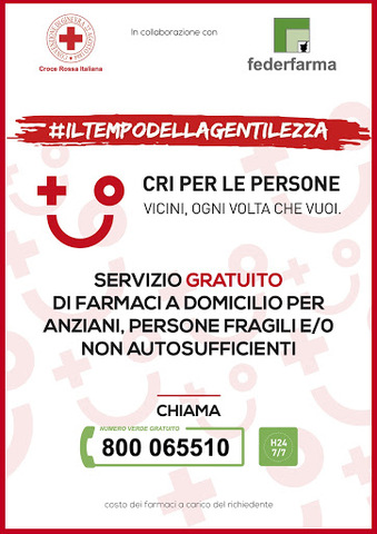 Accordo Croce Rossa Italiana e Federfarma per la consegna dei farmaci a domicilio 